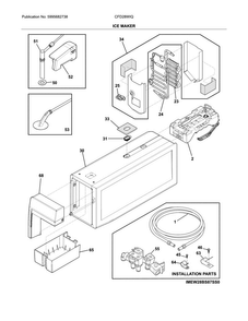 Ice Maker Diagram and Parts List for CFD28WIQBC  Crosley Refrigerator