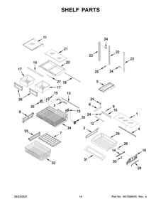 Shelf Parts Diagram and Parts List for JFC2089BEP07  Maytag Refrigerator