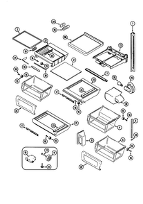 Shelves And Accessories Diagram and Parts List for JCD2289AER  Jenn-Air Refrigerator