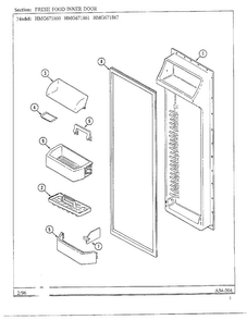 Fresh Food Inner Door Diagram and Parts List for HMG671860  Admiral Refrigerator