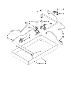 Burner Box, Gas Valves, And Switches Diagram and Parts List for JGC8430CDB11  Jenn-Air Cooktop