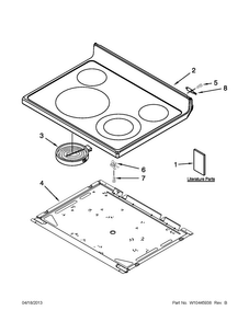 Cooktop Parts Diagram and Parts List for MER7662WS2  Maytag Range