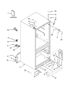 Cabinet Parts Diagram and Parts List for MFF2055DRE00  Maytag Refrigerator