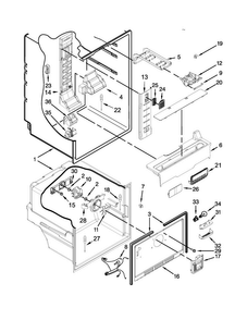 Liner Parts Diagram and Parts List for MFF2055DRE01  Maytag Refrigerator