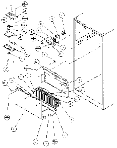 Air Flow Diagram and Parts List for 85978-P1117004W  Amana Refrigerator