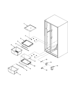 Crisper Assy Diagram and Parts List for XRSS267BB-PXRSS267BB1  Amana Refrigerator