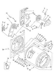 Bulkhead Parts, Optional Parts Diagram and Parts List for NED4800VQ0  Amana Dryer