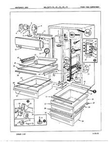 Fresh Food Compartment Assembly Diagram and Parts List for 24972A  Admiral Refrigerator
