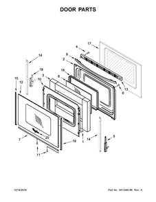 Door Parts Diagram and Parts List for YAES6603SFW0  Amana Range