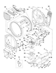 Bulkhead Parts Diagram and Parts List for MEDB750YW1  Maytag Dryer
