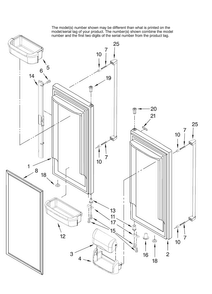 Refrigerator Door Parts Diagram and Parts List for JFC2089HES13  Jenn-Air Refrigerator