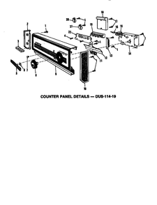 Counter Panel Details Diagram and Parts List for DUS-414-19  Maytag Dishwasher