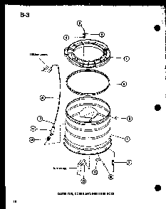 Outer Tub Diagram and Parts List for TAA200 P75751-13W Amana Washer