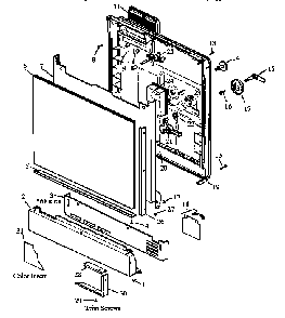 Door/panel Diagram and Parts List for DUS600B,WW P1173817W Caloric Dishwasher