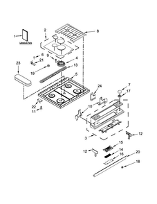 Cooktop Parts Diagram and Parts List for JGS1450DP0  Jenn-Air Range