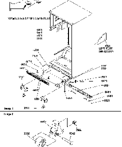 Ladders, Lower Cabinet And Rollers Diagram and Parts List for TSI25TE-P1308101WE  Amana Refrigerator