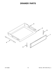 Drawer Parts Diagram and Parts List for YMER8800FZ7  Maytag Range