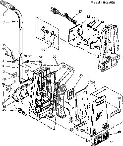 Handle And Bag Housing Diagram and Parts List for 11635852  Kenmore Upright Vacuum