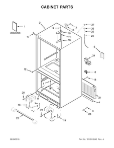 Cabinet Parts Diagram and Parts List for MBF2258FEW00  Maytag Refrigerator