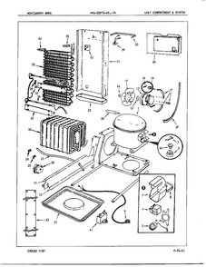Unit Compartment And System Diagram and Parts List for 22572A  Admiral Refrigerator