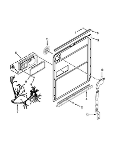 Inner Door Parts Diagram and Parts List for JDB8700AWP2  Jenn-Air Dishwasher