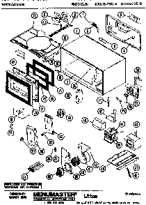 Replacement Parts Diagram and Parts List for SAND-700B  Amana Microwave