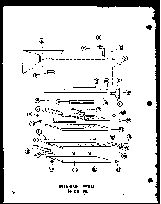 Interior Parts 16 Cu. Ft. Diagram and Parts List for T16J-P60236-9W  Amana Refrigerator