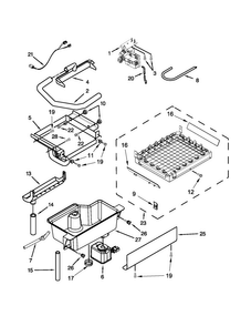 Evaporator, Grid, And Water Parts Diagram and Parts List for JIM158XXCX2  Jenn-Air Ice Maker