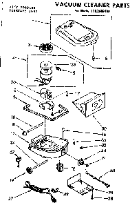 Base Assembly Diagram and Parts List for 1162069180  Kenmore Canister Vacuum