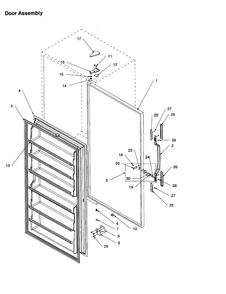 Door Assembly Diagram and Parts List for AUF150KW-P1317705WW  Amana Freezer