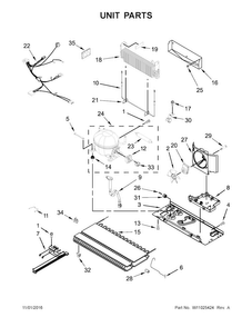 Unit Parts Diagram and Parts List for MFF2558FEZ01  Maytag Refrigerator