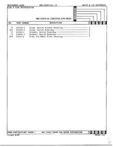 Ice And Water Dispenser Page 4 Diagram and Parts List for 24903-OA  Admiral Refrigerator