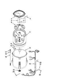 Basket And Tub Parts Diagram and Parts List for MVWC450XW0  Maytag Washer