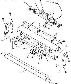 Backguard Diagram and Parts List for ART6110W P1143429NW Amana Range