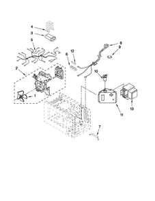 Microwave Interior Parts Diagram and Parts List for AMC5143AAW00  Amana Microwave