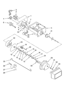 Motor And Ice Container Parts Diagram and Parts List for MSD2242VEB01  Maytag Refrigerator
