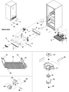 Evaporator Area & Rollers Diagram and Parts List for ABB2223DEB1  Amana Refrigerator