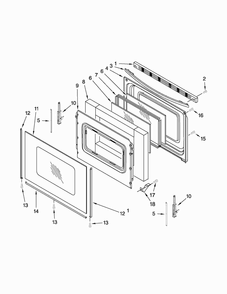 Door Parts Diagram and Parts List for MER7685BB0  Maytag Range