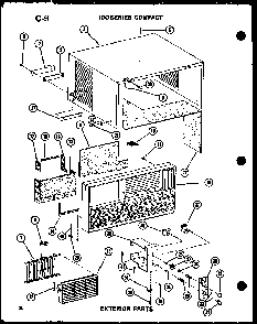 Exterior Parts Diagram and Parts List for 11-5J P54336-67R Amana Air Conditioner