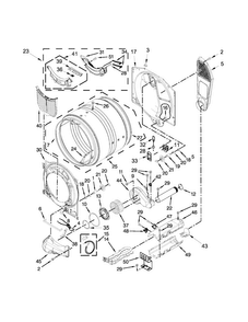 Bulkhead Parts Diagram and Parts List for MED4000BW0  Maytag Dryer