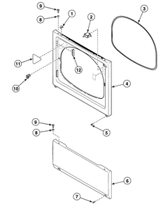 Frront Panel Diagram and Parts List for SDE807QF  Speed Queen Dryer