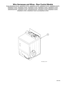 Wire Harness/Wires  Rear Control Diagram and Parts List for ADEE8RGS173TW01  Speed Queen Dryer