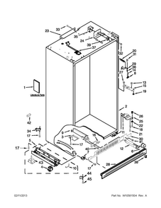 Cabinet Parts Diagram and Parts List for JS42SEDUDW14  Jenn-Air Refrigerator