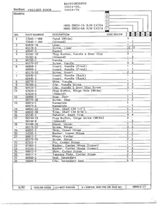 Freezer Door Page 2 Diagram and Parts List for 39824-7A  Admiral Refrigerator