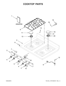 Cooktop Parts Diagram and Parts List for AGR4230BAW1  Amana Range