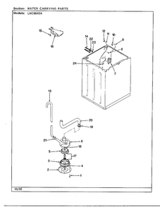 Water Carrying Parts Diagram and Parts List for 6643A REV D Norge Washer