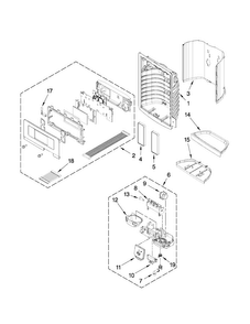Dispenser Front Parts Diagram and Parts List for MFX2571XEW2  Maytag Refrigerator