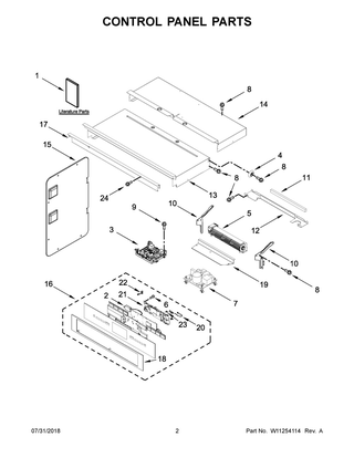 Control Panel Parts Diagram and Parts List for JMW3430DP03  Maytag Microwave Oven Combo