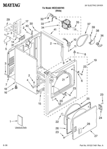 Cabinet Parts Diagram and Parts List for MEDC400VW0  Maytag Dryer