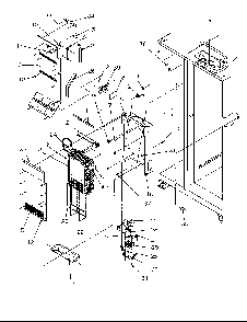 Evaporator And Air Handling Parts Diagram and Parts List for 2599A-P1190419WL  Amana Refrigerator